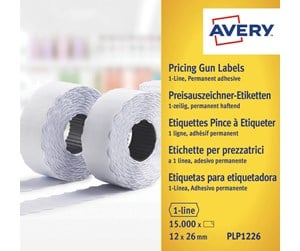 Papir, Fotopapir & Etiketter - Avery Hvite permanente prisetiketter , Hvite, 26 x 12 mm, Permanent - PLP1226