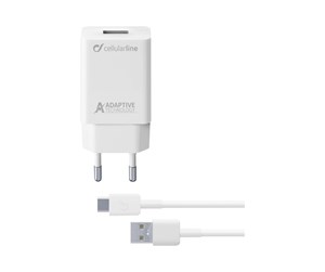 Mobil - Adaptere og ladere - CELLULAR Line Adaptive Fast Charger Kit - ACHSMKIT15WTYCW