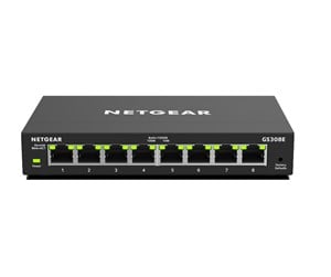 Switch/splitter - Netgear GS308E 8-Port Gigabit Ethernet Plus Switch - GS308E-100PES