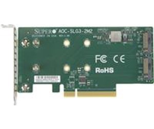 Dokkingstasjon - Supermicro 2x NVMe PCIe 3.0 x8 Low Profile - AOC-SLG3-2M2-O