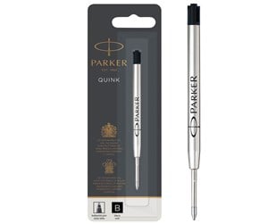 Skrive- & Tegneverktøy - Parker Ballpoint Pen Refill | Broad Tip | Black QUINKflow Ink | 1 Count - S0168900