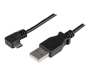 USB - StarTech.com Right Angle Micro-USB Charge & Sync Cable M/M 28/24AWG - USB cable - 1 m - USBAUB1MRA