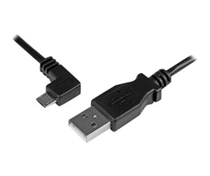 USB - StarTech.com Left Angle Micro-USB Charge-and-Sync Cable M/M 28/24AWG - USB cable - 1 m - USBAUB1MLA