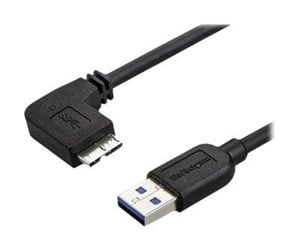 USB - StarTech.com Slim Left-Angle Micro USB 3.0 Cable - M/M - USB 3.1 Gen 1 - USB cable - 50 cm - USB3AU50CMLS