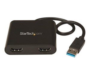 Skjermkabel - StarTech.com USB to Dual HDMI Adapter - USB to HDMI Adapter - 4K - external video adapter - MCT Trigger II - 64 MB - black - USB32HD2