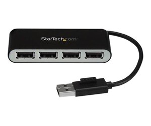 USB-hub - StarTech.com 4-Port Portable USB 2.0 Hub with Built-in Cable - hub - 4 ports USB-hub - 4 porter - Sølv - ST4200MINI2