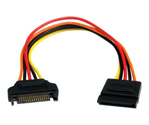 Strømkabel (intern) - StarTech.com 15 pin SATA Power Extension Cable - power extension cable - 20.3 cm - SATAPOWEXT8