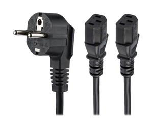 Strømkabel (intern) - StarTech.com C13 Power Cord - Schuko to 2x C13 - Y Splitter Power Cable - power cable - 2 m - PXT101YEU2M