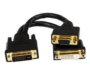 Skjermkabel - StarTech.com DVI-I to DVI-D and HD15 VGA Wyse DVI Splitter Cable - DVI splitter - 20.32 cm - DVI92030202L