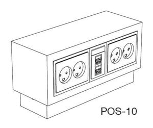 Skuffer & samleskinne kanaler - Thorsman Service post pos-10/10 white - 5868005