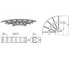 Skuffer & samleskinne kanaler - Wibe 90 bend 15-300 internal pre-galvanized - 723062