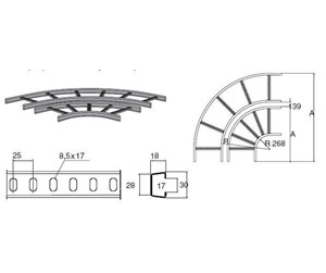 Skuffer & samleskinne kanaler - Wibe 90 bend 15-400 internal pre-galvanized - 723063