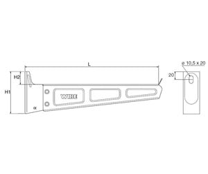 Skuffer & samleskinne kanaler - Wibe Cantilever arm 50i-400 pre-galvanized - 791415