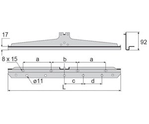 Skuffer & samleskinne kanaler - Wibe Support bracket 3/400 hdg - 720764