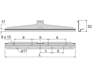 Skuffer & samleskinne kanaler - Wibe Support bracket 3/150 hdg - 720761