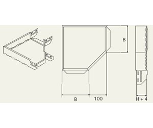 Skuffer & samleskinne kanaler - Wibe Corner piece 90 500mm - CSU36065002