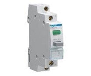 Komponenter for switchboxes og skap - Hager Impulse 1no pushbutton + green led 230v - SVN411