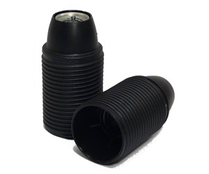 Tilbehør (fester, stikkontakter osv.) - Teknisk Belysnings Industri E14 lampholder m10 threaded shell black - 300B0108