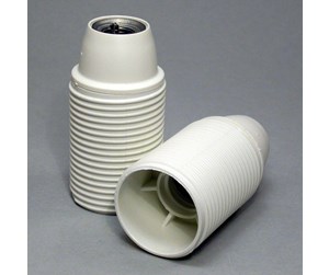 Tilbehør (fester, stikkontakter osv.) - Teknisk Belysnings Industri E14 lampholder m10 threaded shell white - 300B0107