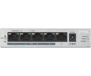 Switch/splitter - ZyXEL GS1005HP 5-Port GbE Unmanaged PoE+ (60W) Switch - GS1005HP-EU0101F