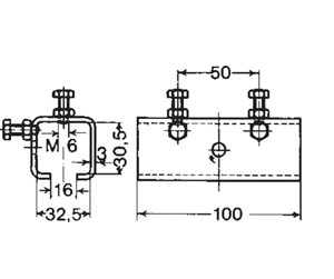 Skuffer & samleskinne kanaler - Nord Tech Joint clamp - 0310050