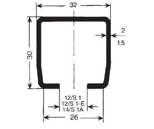 Skuffer & samleskinne kanaler - Nord Tech Running track c-profile 4 meter - 0312964