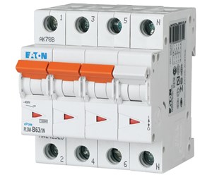 Komponenter for switchboxes og skap - Eaton Pls6-c63/3n-mw - miniature circuit breaker mcb - 243024