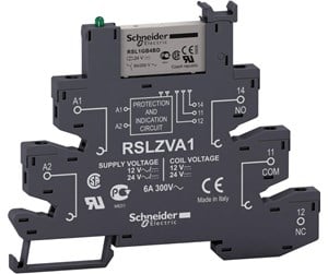 Komponenter for switchboxes og skap - Schneider Electric Interface relay complete with socket with spring terminals 6 - RSL1PRBU