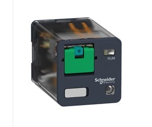 Komponenter for switchboxes og skap - Schneider Electric Plug-in relay 10a 3c/o 24vdc with led and test button - RUMC32BD