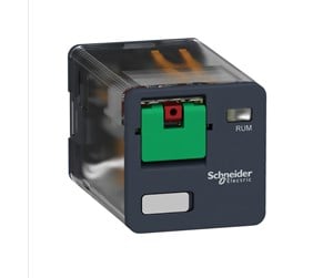 Komponenter for switchboxes og skap - Schneider Electric Plug-in relay 10a 3c/o 230vac with test button - RUMC31P7