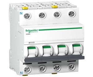 Komponenter for switchboxes og skap - Schneider Electric Acti9 ic60n 3p-n 20a dobbelt terminal c-karakteristik 6/10ka - A9F04720