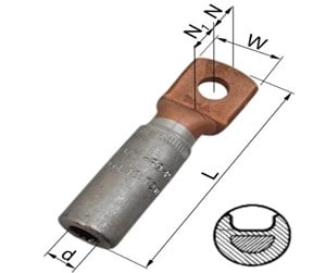 Koblingsutstyr - Elpress Alcu-terminal akk50-10 50mm2 sm/rm m10 - 7331-401400