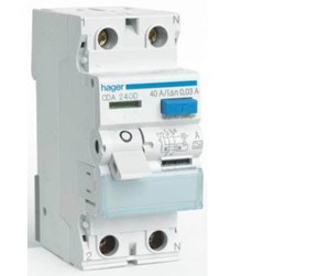 Komponenter for switchboxes og skap - Hager Rccb 2p 40a 30ma a class - CDA240K