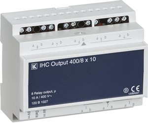 Intelligente bygnings installasjoner - LK Ihc control output 400 v a.c. 8x10 a 8 output - 120B1027