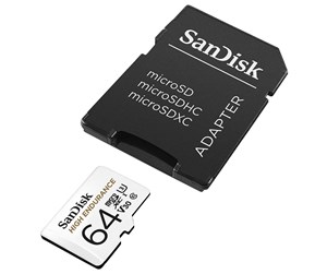 Minnekort - SanDisk High Endurance microSD/SD - 100MB/s - 64GB - SDSQQNR-064G-GN6IA