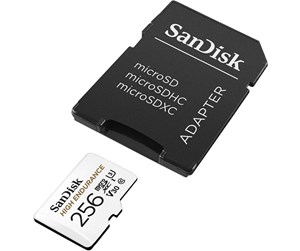 Minnekort - SanDisk High Endurance microSD/SD - 100MB/s - 256GB - SDSQQNR-256G-GN6IA