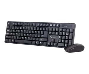 Tastatur - Gembird KBS-W-01 - keyboard and mouse set - US - black - Tastatur & Mussett - Amerikansk Engelsk - Svart - KBS-W-01