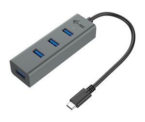 USB-hub - I-Tec USB-C 3.1 Metal HUB USB-hub - 4 porter - Grå - C31HUBMETAL403