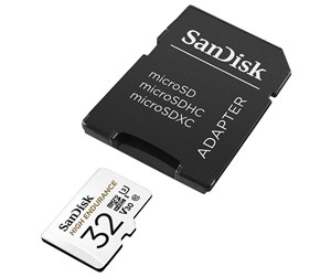 Minnekort - SanDisk High Endurance microSD/SD - 100MB/s - 32GB - SDSQQNR-032G-GN6IA