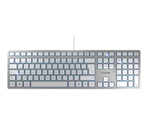 Tastatur - Cherry KC 6000 SLIM FOR MAC UK Layout USB - Tastatur - Engelsk - Storbritannia - Sølv - JK-1610GB-1