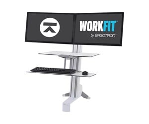 Skjermholder - Ergotron WorkFit-S Dual Workstation with Worksurface Standing Desk - 33-349-211