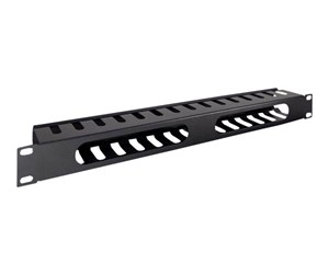 Rackskap - Inter-Tech 19" 1U cable guide channel with 15 inlets for the clean horizontal laying of cables in the color RAL 9005 - 88887276