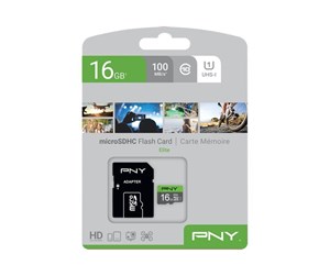 Minnekort - PNY Elite MicroSD/SD - 85MB/s - 16GB - P-SDU16GU185GW-GE