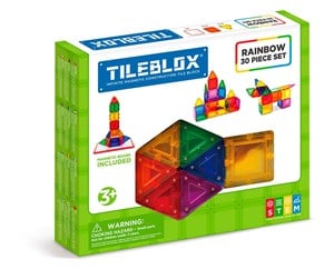 Byggesett - Tileblox Rainbow 30 pcs w/magnetic board - 3202