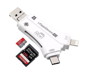 Flashminneadapter - CoreParts Memory card reader - Lightning/USB 2.0/USB-C/micro USB - MMUSB-UNI-ADAPTER