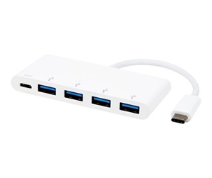 USB-hub - eSTUFF USB-C Charging hub - hub - 4 ports USB-hub - 4 porter - Hvit - ES623007WH