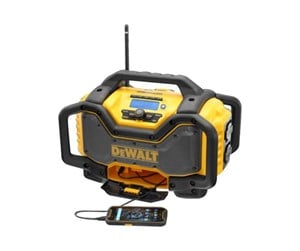 DAB, nettverks- og klokkeradio - Dewalt DCR027-QW - jobsite radio - Bluetooth - DAB/DAB+/FM - Stereo - Gul - DCR027-QW