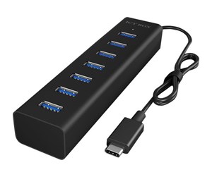 USB-hub - RaidSonic ICY BOX USB-hub - 7 porter - Svart - IB-HUB1700-C3