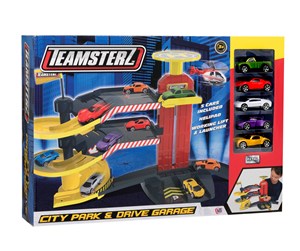 Leketøysbil - Teamsterz City Park & Drive Garage and 5 toy cars - 1416688