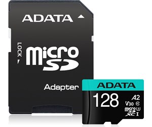 Minnekort - A-Data Premier Pro MicroSD/SD V30S - 100MB/s - 128GB - AUSDX128GUI3V30SA2-RA1